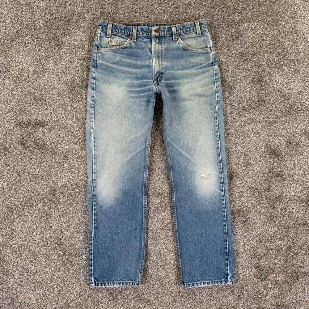 Vintage Levis 505 Orange Tab Jeans Mens 36x30 USA Made Blue Straight Leg 90s